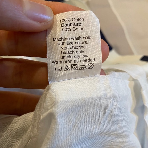 EUC JCREW white and navy polk a dot dress - Picture 6 of 8